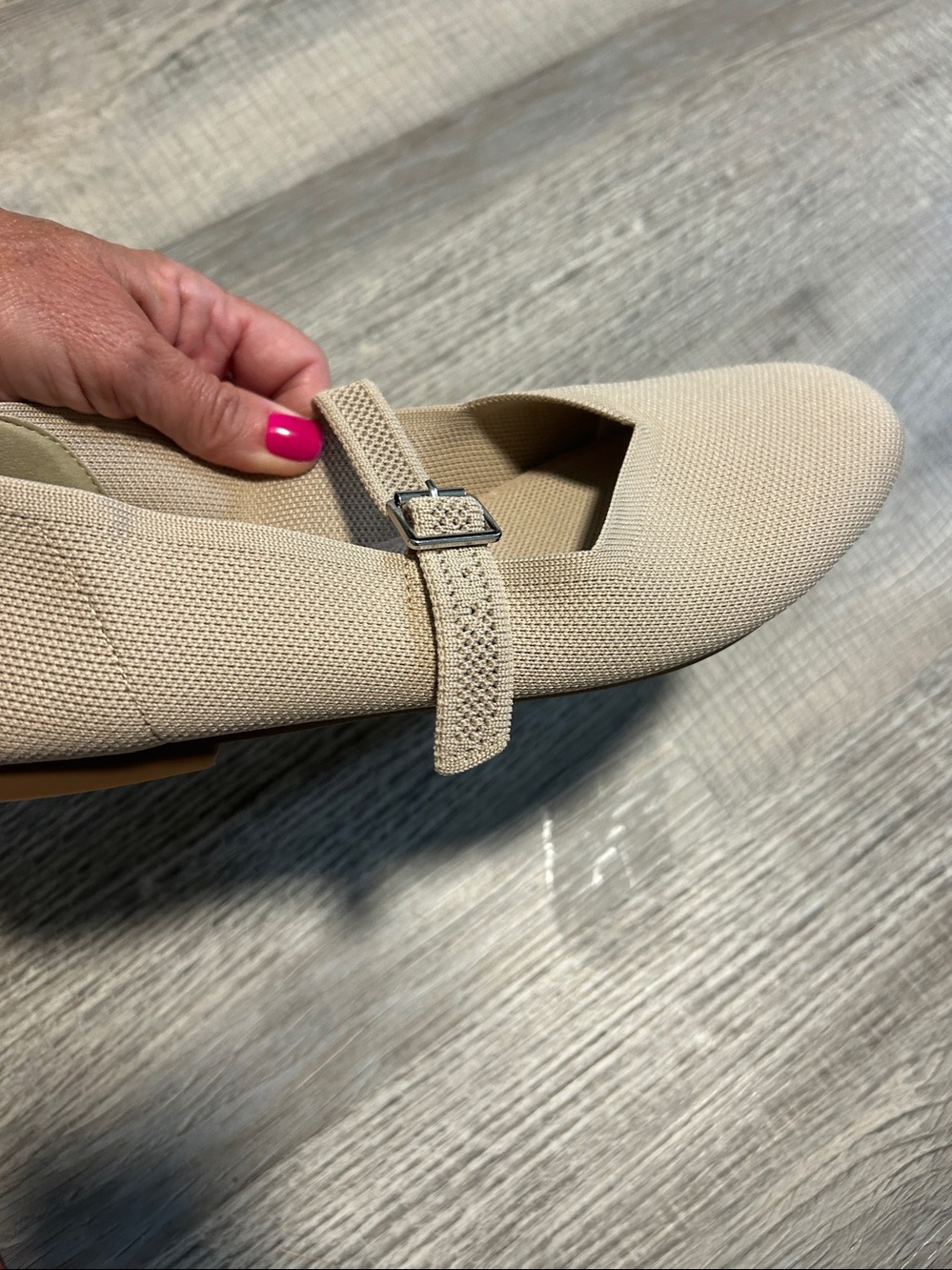 Steve Madden Taupe Mary Jane Flats with Buckle Strap - Picture 7 of 7